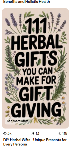 illustrated graphic reading 111 herbal gifts you can make for gift giving, decorated with herbs and botanical elements
