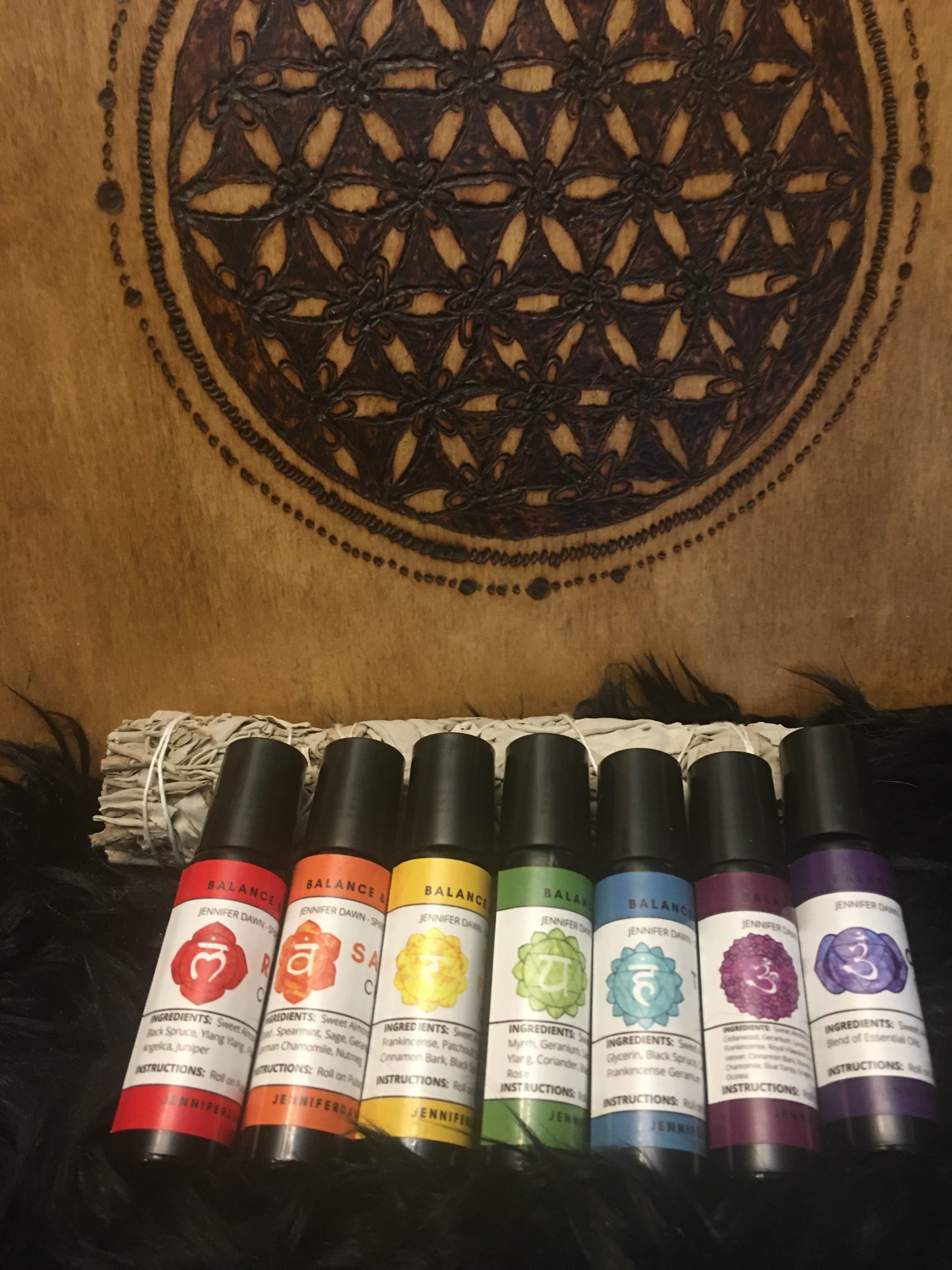 DIY 7 Chakra Essential Oil Roller Ball with Professional Product Labels