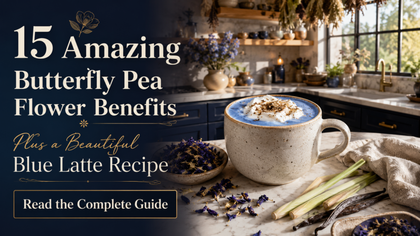 15 Amazing Butterfly Pea Flower Benefits Easy Butterfly Pea Flower Latte Recipe 1 1