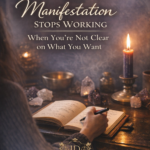 Manifestation altar with candles and journal illustrating why manifestation stops working when you are not clear on your desires.