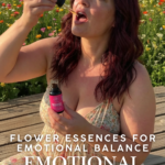 Collection of flower essence bottles arranged with flowers and crystals highlighting the benefits of flower essences.