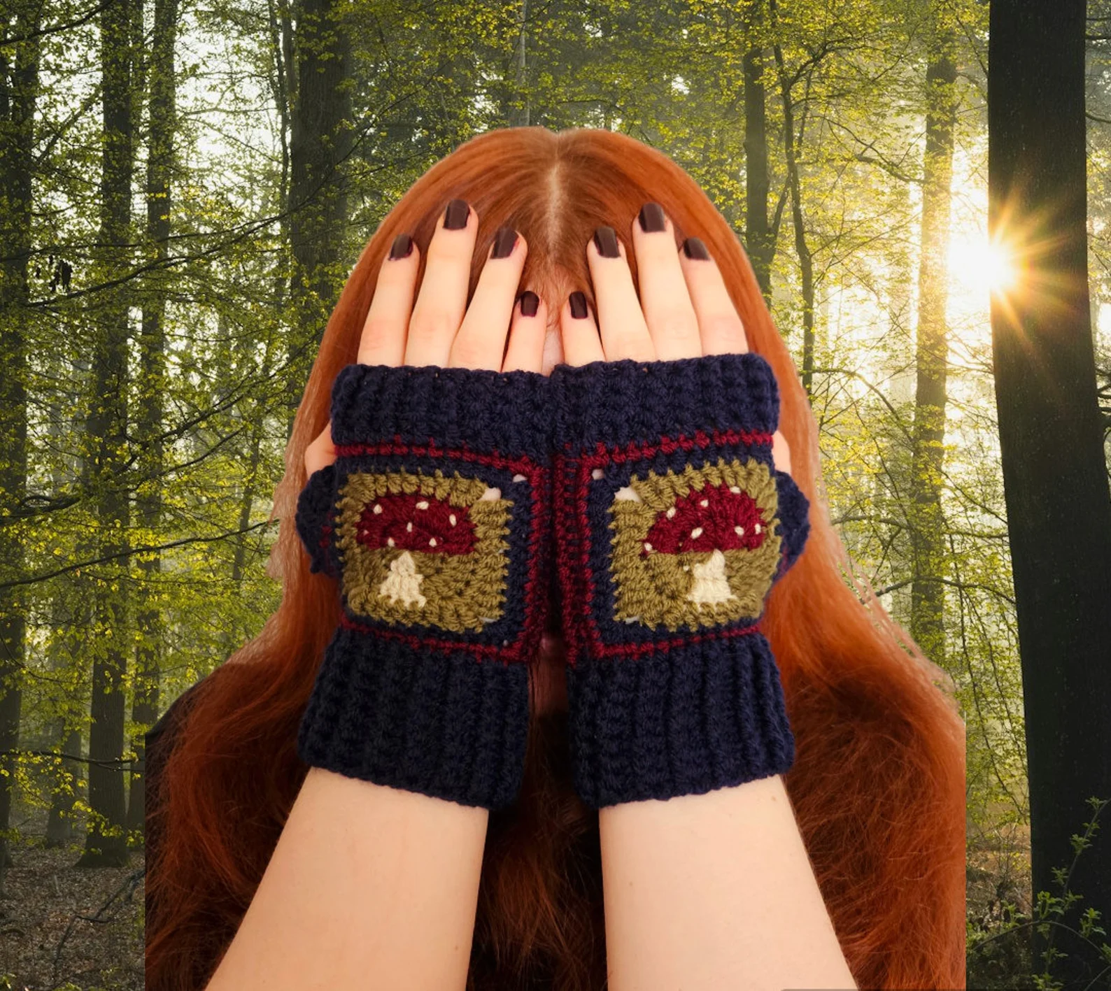 Woodland Toadstool Gloves crochet pattern