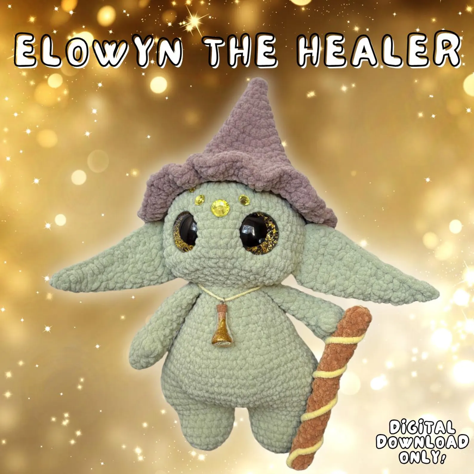 Elowyn the Healer Crochet Pattern, Unique Crochet Digital Download