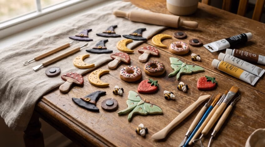 Clay Magnets Youll Want to Make And Keep Witchy Boho Cute DIY Ideas 1