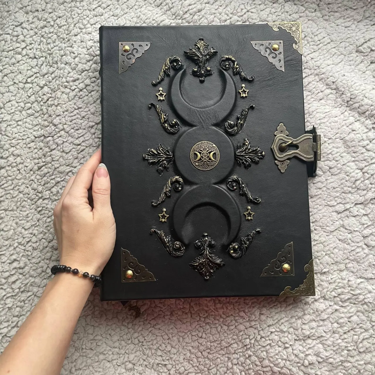 Black Moon A4 Leather Binder Grimoire