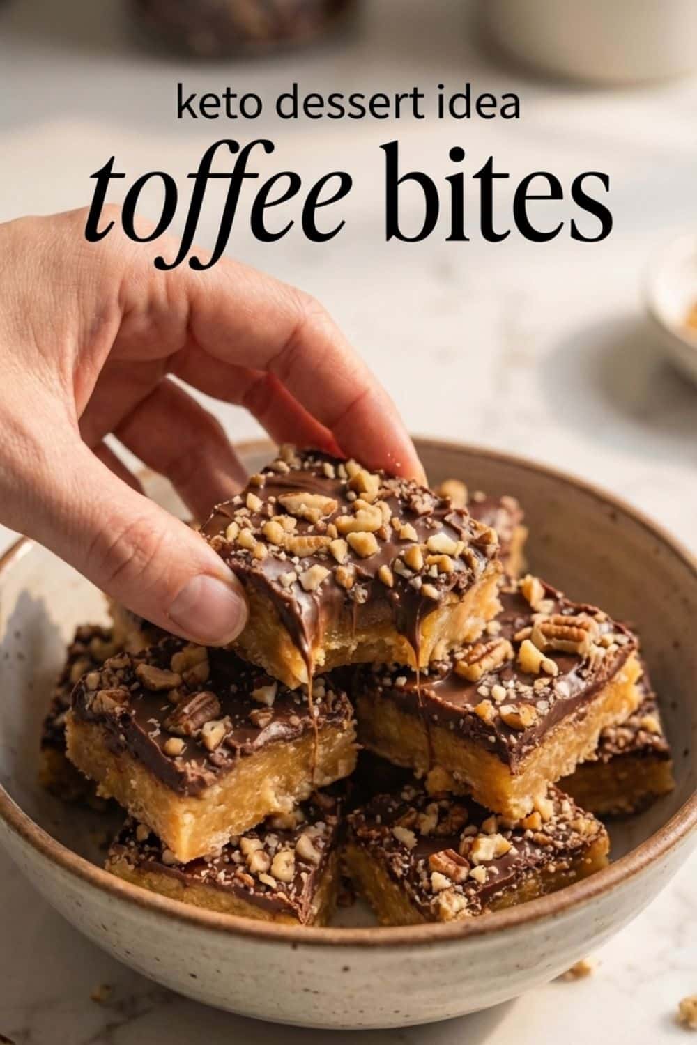 Delicious keto toffee dessert bites