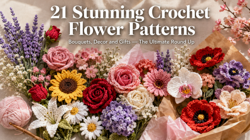 21 Stunning Crochet Flower Patterns to Make This Year (Bouquets, Décor & More) 22 FLOWER CROCHET PATTERNS