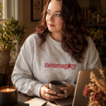 Portrait of a woman with dark witchy aesthetic representing neurodivergent and spoonie women building online income on their own terms