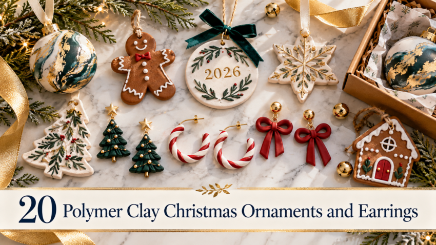20 Polymer Clay Christmas Ornaments and Earrings (Easy DIY) 1 Polymer Clay Christmas Ornaments and Earrings